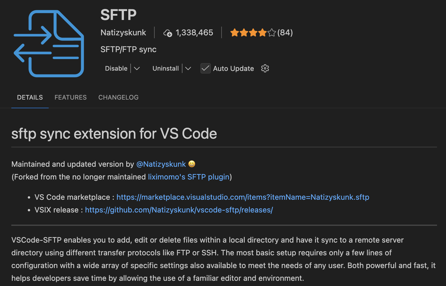 SFTP Extension Installation